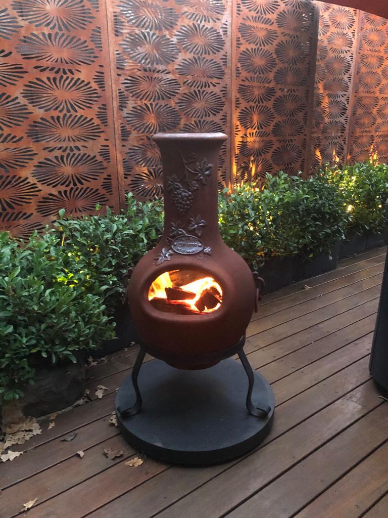 Aussie Heatwave Grape Vine Style Cast Iron Chiminea