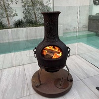 Aussie Heatwave - Cast Iron Chiminea - Grape Vine Style 