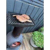 Chiminea BBQ & Pizza Oven Attachment - Black wrought iron
