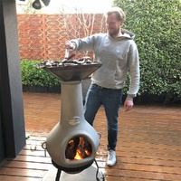 Chiminea BBQ & Pizza Oven Attachment - Black 