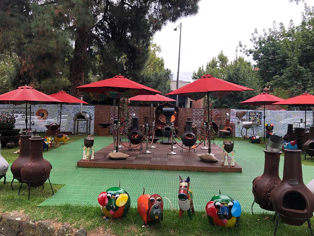 Aussie Heatwave Chiminea - Melbourne International Flower & Garden Show Setup  