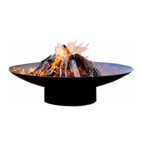 100cm Shallow Cast Iron Fire Pit  with Ring Base (45cm x 20cm H)