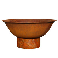 Deep Cast Iron Fire Pit With Ring Base