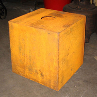 Metal Cube Fire Pit Stand