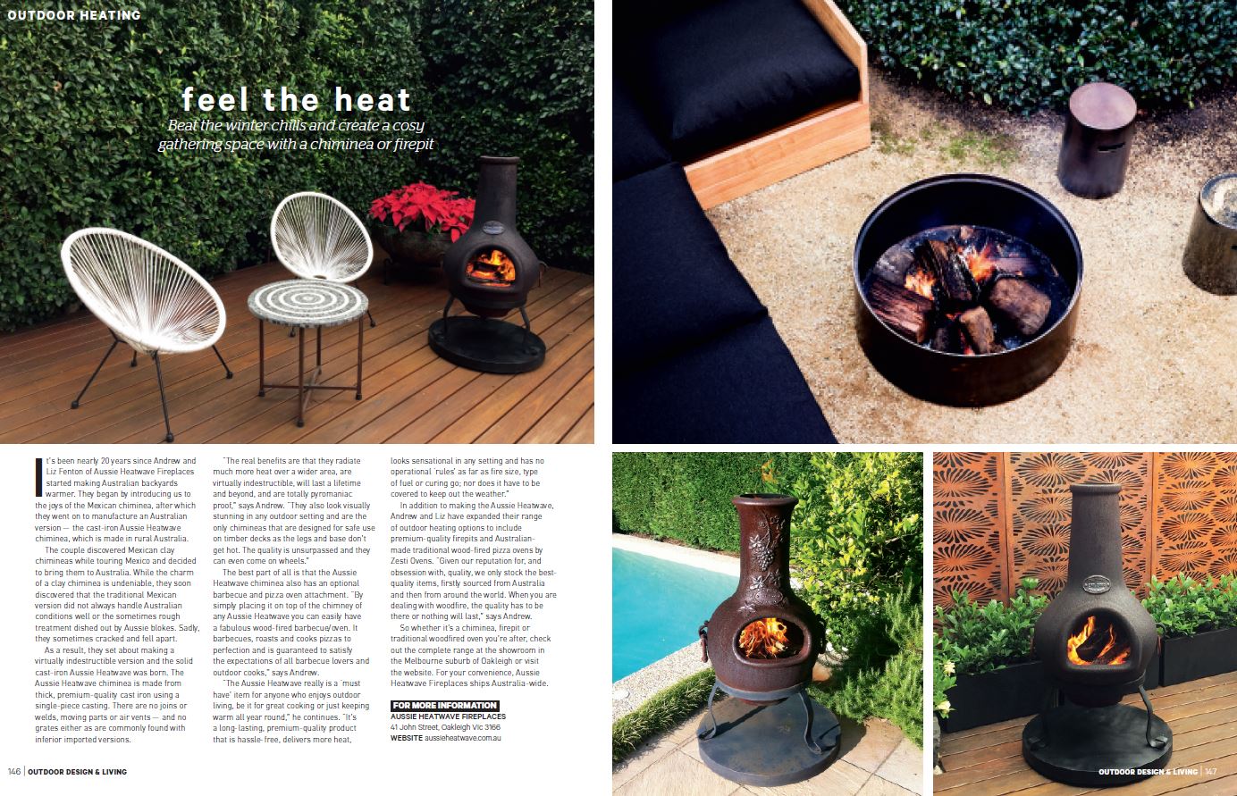 Feel the Heat: Beat the winter chills and create a cosy gathering space with a Chiminea or Firepit.